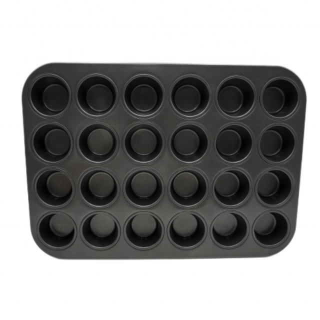 Heavy Gauge 24 Cup Mini Muffin Pan Carbon Steel Premium Non-stick coating Good Release Baking Pan mould, Great item for Party