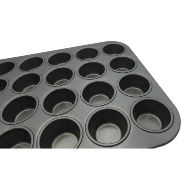 Heavy Gauge 24 Cup Mini Muffin Pan Carbon Steel Premium Non-stick coating Good Release Baking Pan mould, Great item for Party