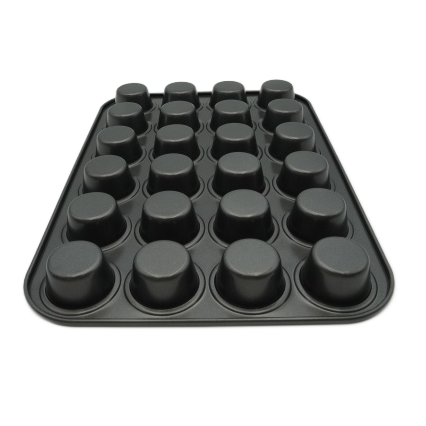 Heavy Gauge 24 Cup Mini Muffin Pan Carbon Steel Premium Non-stick coating Good Release Baking Pan mould, Great item for Party