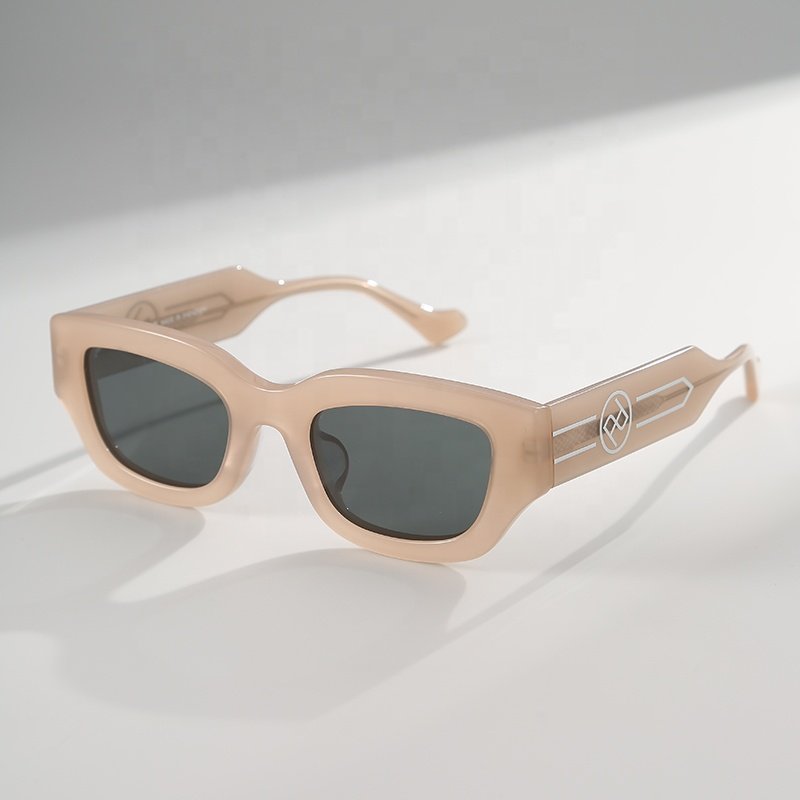 Premium high quality sun glasses vintage retro customized luxury eyewear acetate logo custom small square sunglasses