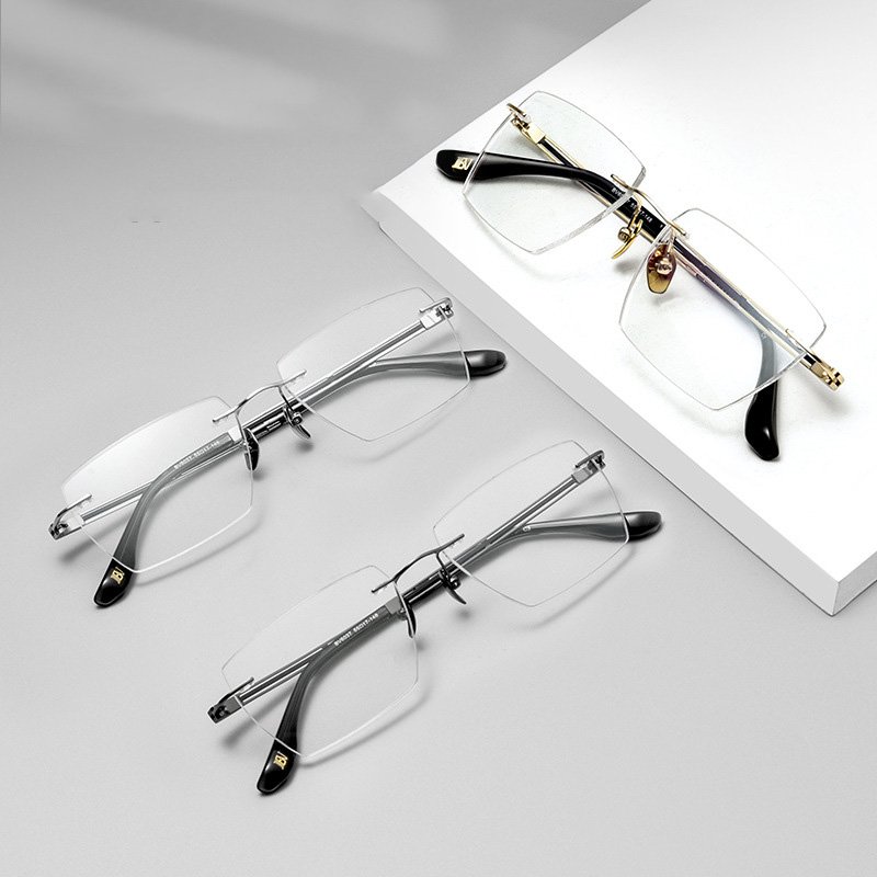 2025 High Quality Rimless Square Spectacles Optical Frame Unisex Eyeglasses Frames Titanium Glasses Frame