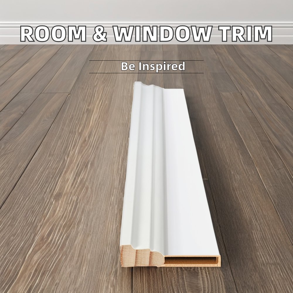 Modern Room Decoration Door and Window Trim Board Wood Frame Moulding WPC Pine Wall Trim Skirting Primed Surface