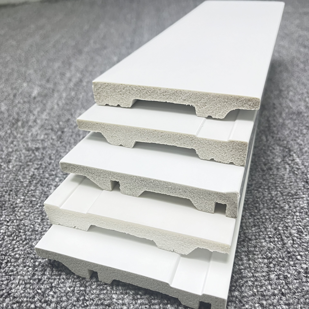 BingJie White Wholesale Waterproof Easy Install Polystyrene Material Foam mouldings Profile PS Skirting Baseboard Wall Mould