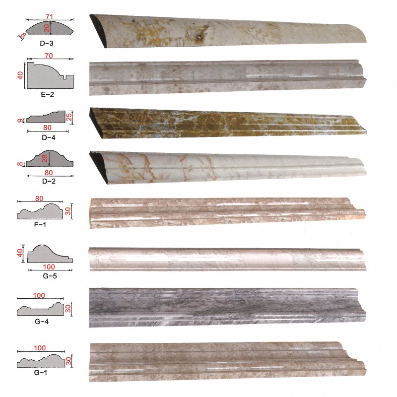 Customize Villa marble door trim Border Trimming Stone Marble Moulding Edge Strip Tile Skirting Boards tile marble window frames