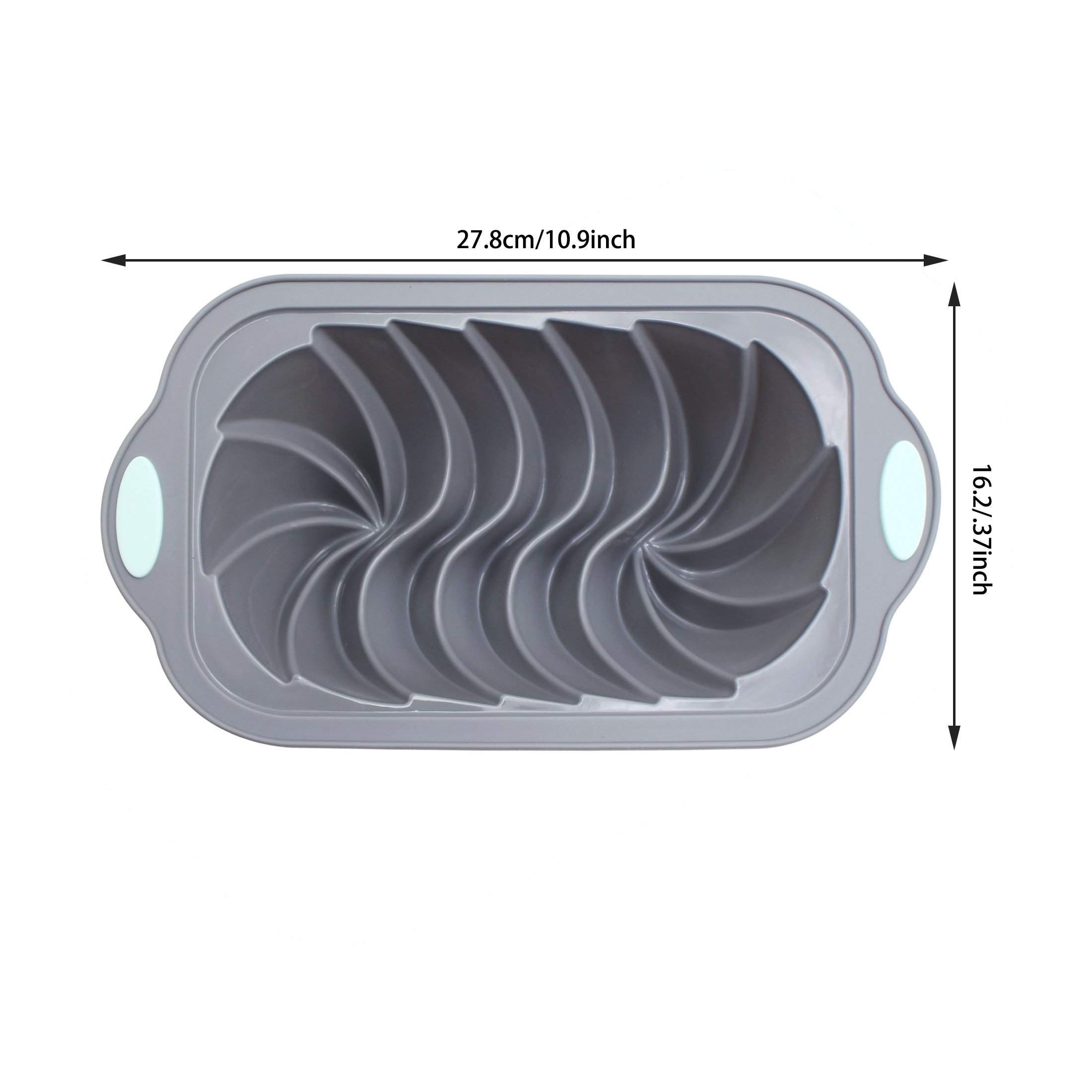 Small BiColor Silicone Moulds Metal Frame Threaded Toast Pan Spiral Grain Flower-Shaped Loaf Pan Food Tool Use Packaged Bag Box