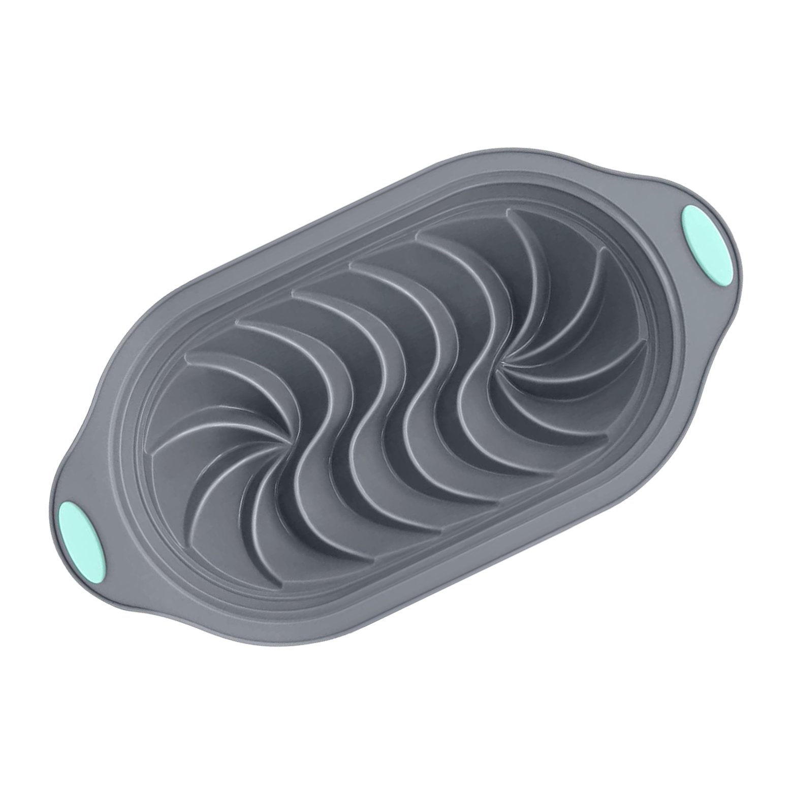Small BiColor Silicone Moulds Metal Frame Threaded Toast Pan Spiral Grain Flower-Shaped Loaf Pan Food Tool Use Packaged Bag Box