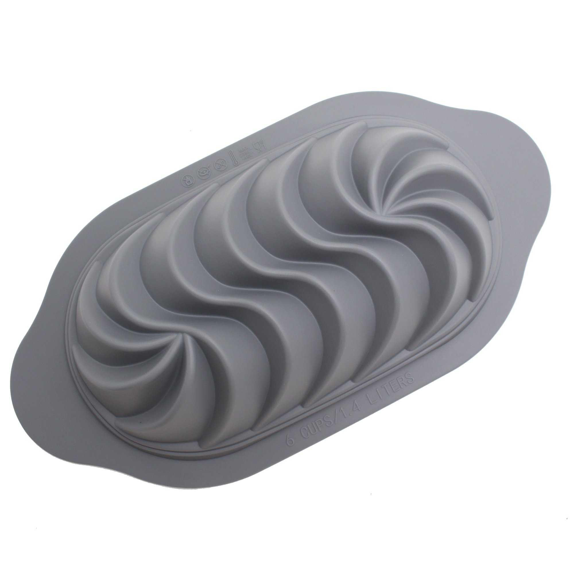 Small BiColor Silicone Moulds Metal Frame Threaded Toast Pan Spiral Grain Flower-Shaped Loaf Pan Food Tool Use Packaged Bag Box