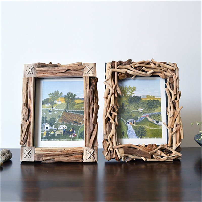 Hot Sale Product Picture Vintage Frames Photo Frame Photos Wooden Wood Frames for Canvas Prints Rectangle Wall Decoration Branch