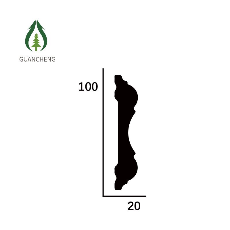 Guancheng 100*20mm Waterproof Resists Damage Plastic White Floor Base Moulding Versatile Edging Moulding