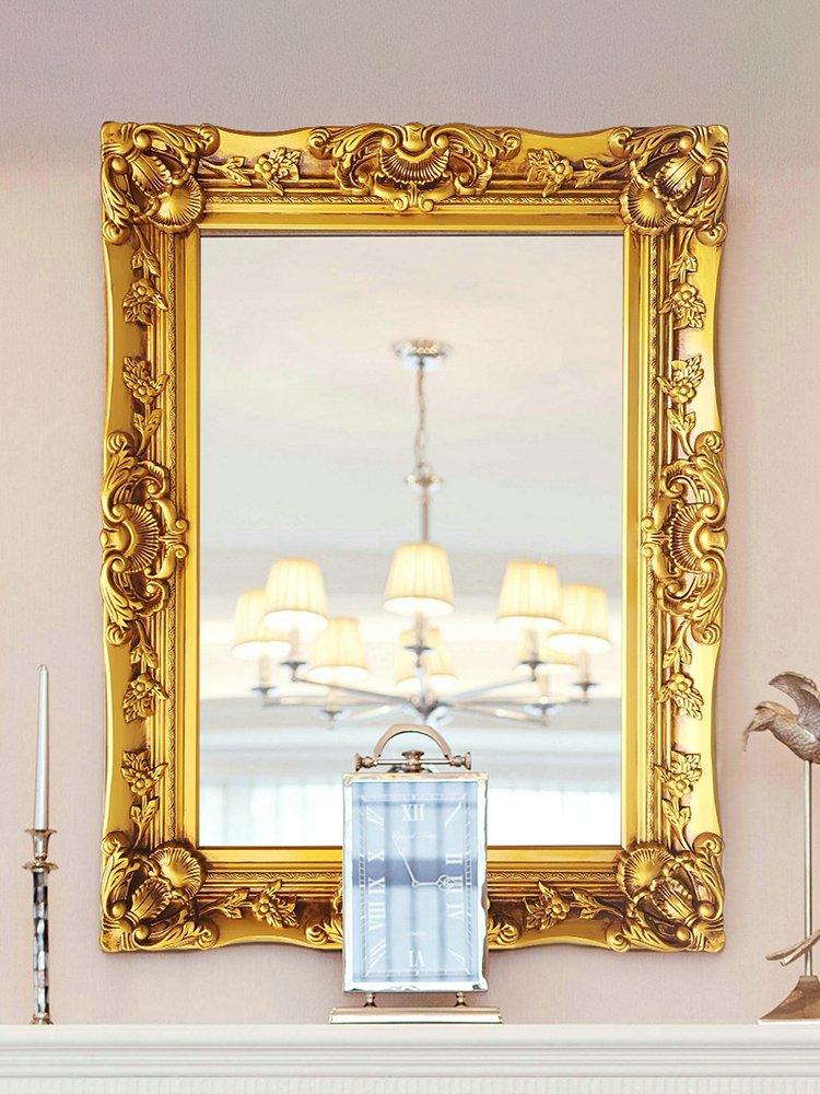 Custom Large Antique Baroque Golden Carved Wooden Photo Frame Shabbi Chic Ornate Canvas Painting Frame with UV Printing