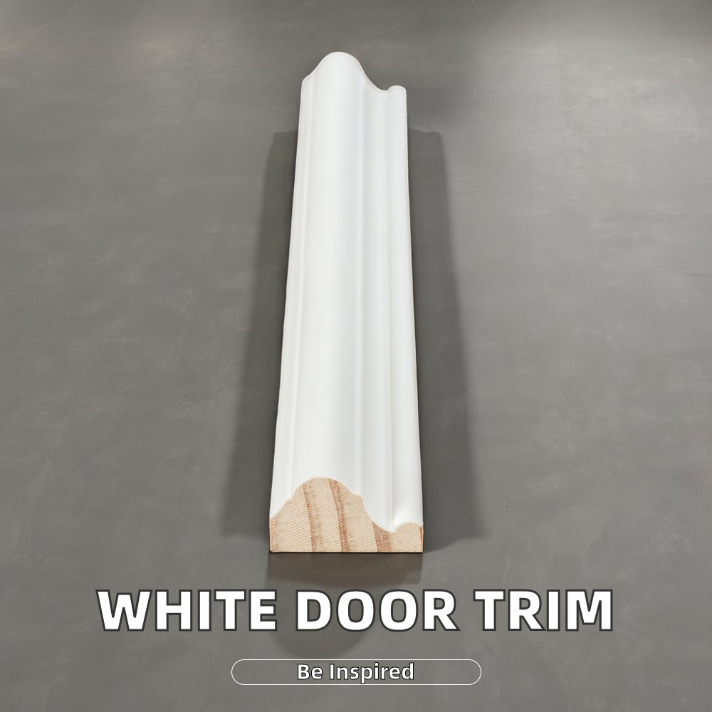 Modern White Primed Wooden Door Trim Molding MDF PVC Pine Wall Panel Decoration Frame Moulding for Indoor & Villa Use