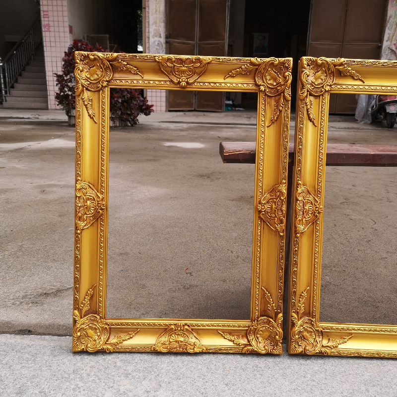 Factory Wholesale Vintage Photo Mirror Wooden Moulding ABS Resin Frame Wall Mounting