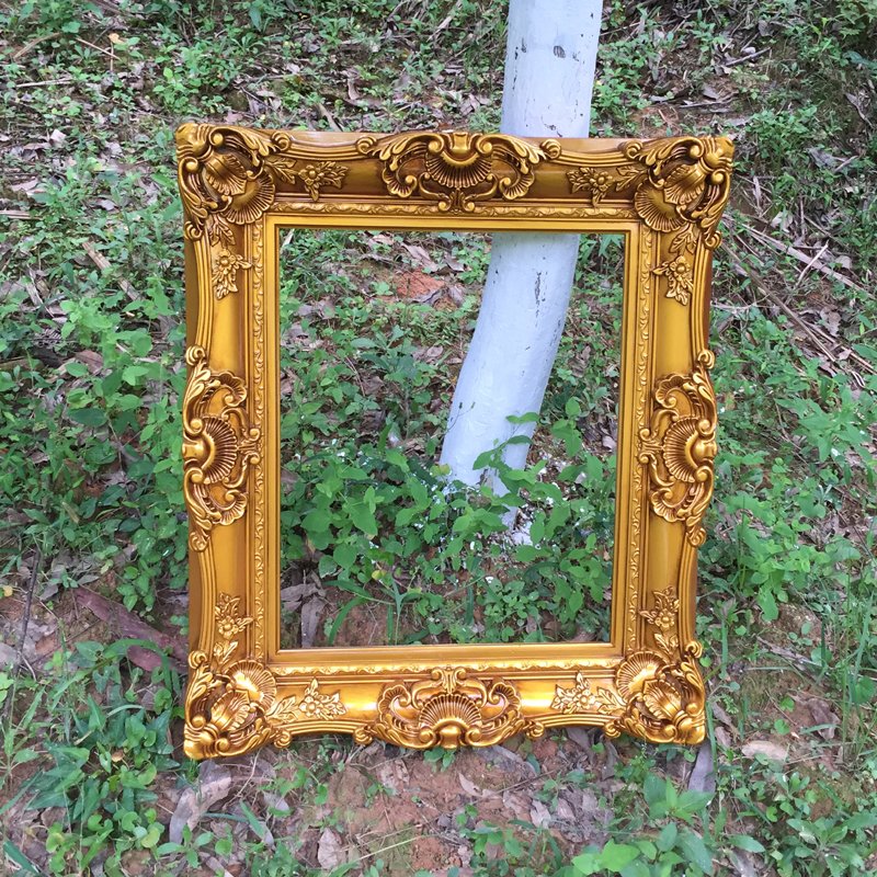 Factory Wholesale Vintage Photo Mirror Wooden Moulding ABS Resin Frame Wall Mounting
