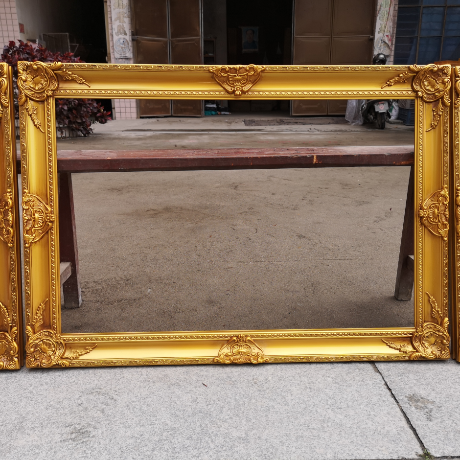 Factory Wholesale Vintage Photo Mirror Wooden Moulding ABS Resin Frame Wall Mounting