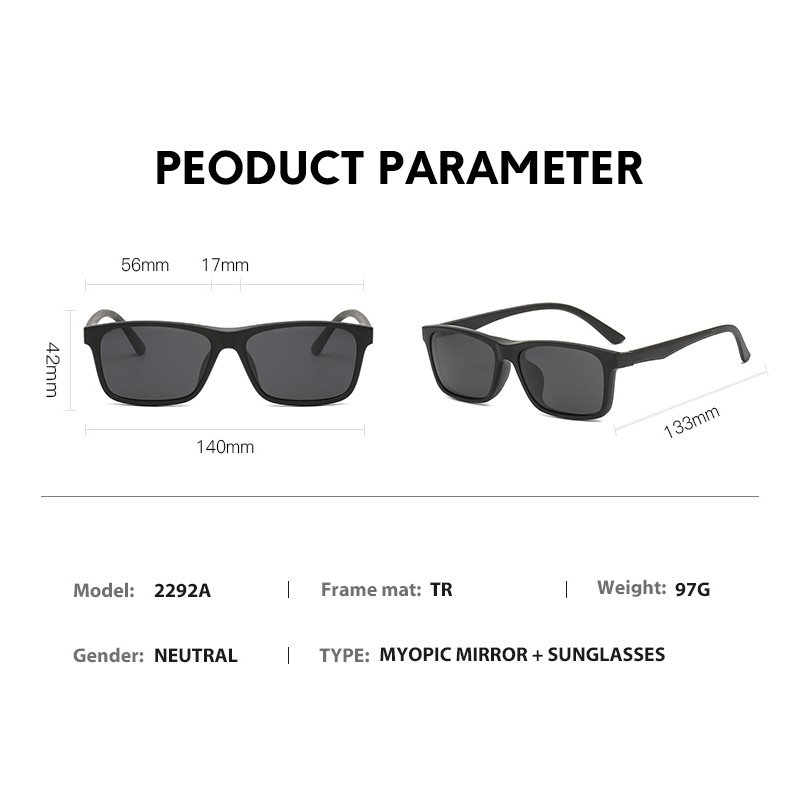 Eyewear 40732 Fashion 2024 TR90 Frame Square Driving Sunglasses