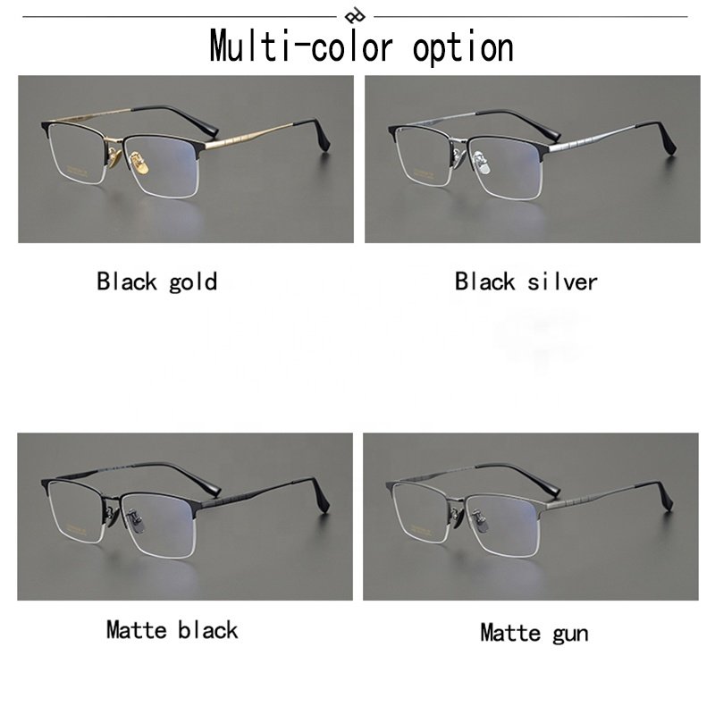 Hengtai Business square frame titanium glasses shape high quality blue blocking glasses optical titanium eyeglasses