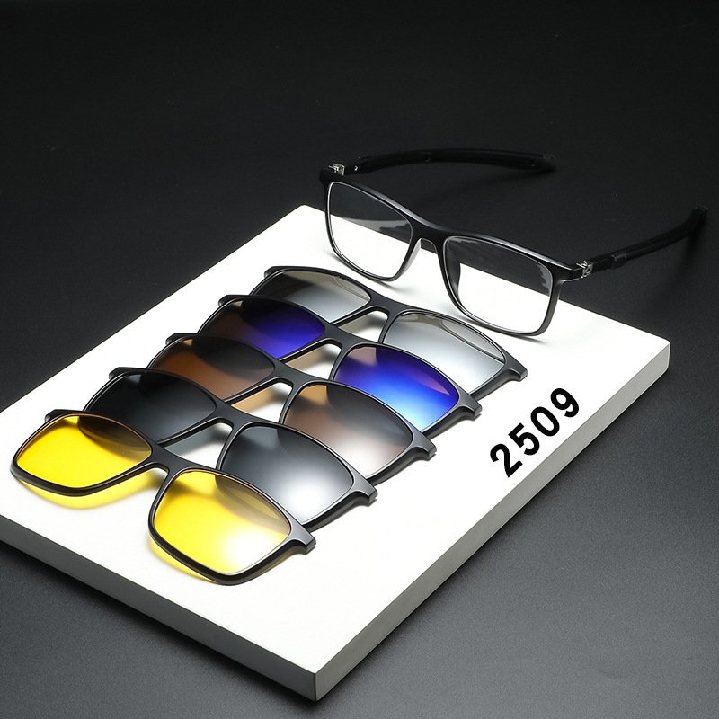 DLC2215 PC Magnetic Polarized Clip on 5 in 1 Sunglasses Innovative Eyewear