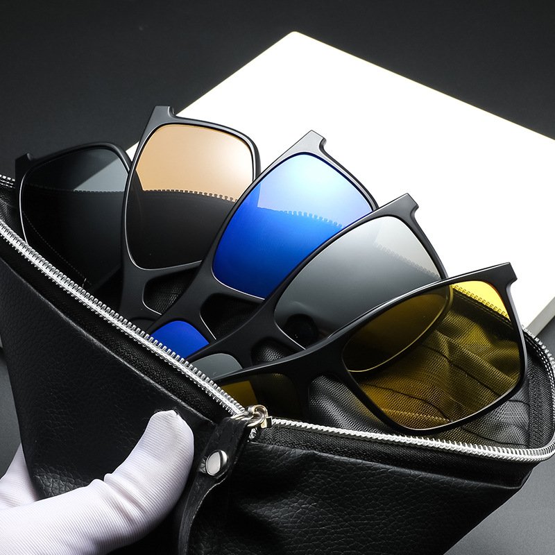 DLC2215 PC Magnetic Polarized Clip on 5 in 1 Sunglasses Innovative Eyewear