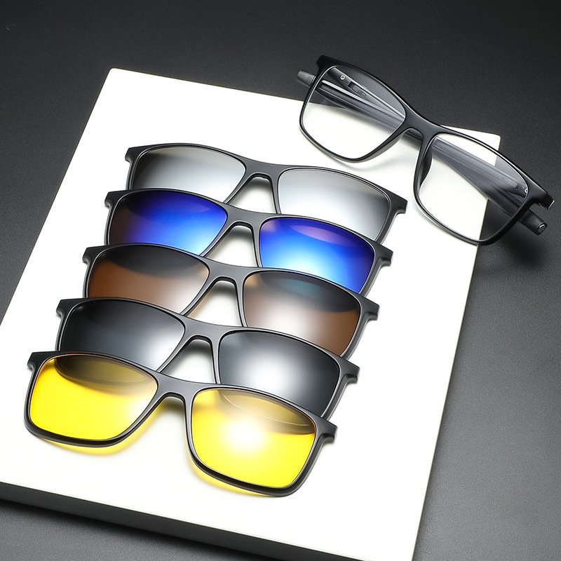 DLC2215 PC Magnetic Polarized Clip on 5 in 1 Sunglasses Innovative Eyewear
