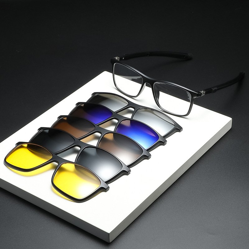 DLC2215 PC Magnetic Polarized Clip on 5 in 1 Sunglasses Innovative Eyewear