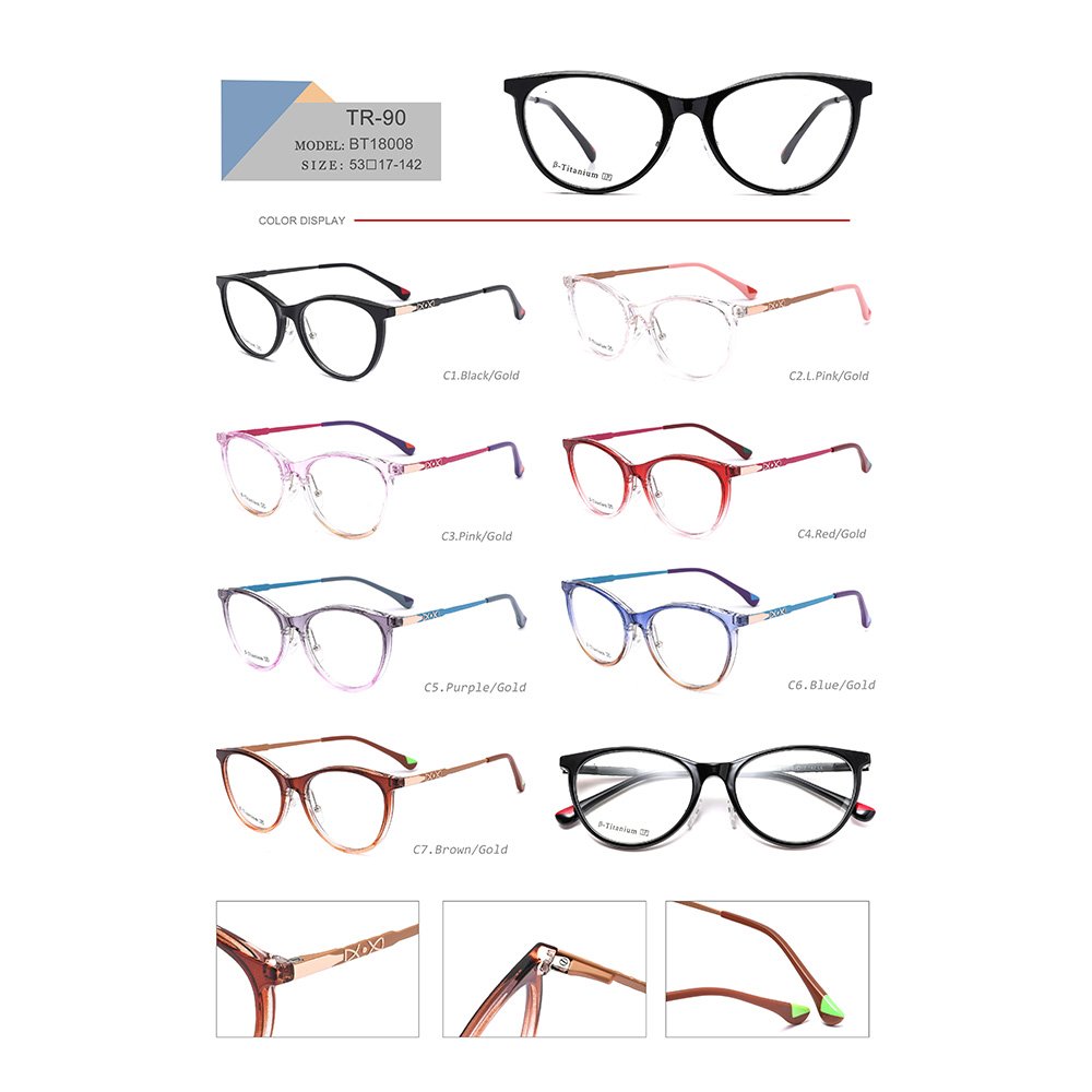 New Design BT18008 TR90 Nice Price Eyeglasses Optical Myopia Optics Frames Dot Unisex Round Geometric 7 Colors 6 Pcs 30 Days