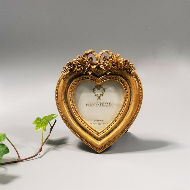 Wholesales Moulding Love Heart Vintage 3D Rose Wedding Photo Resin Frame