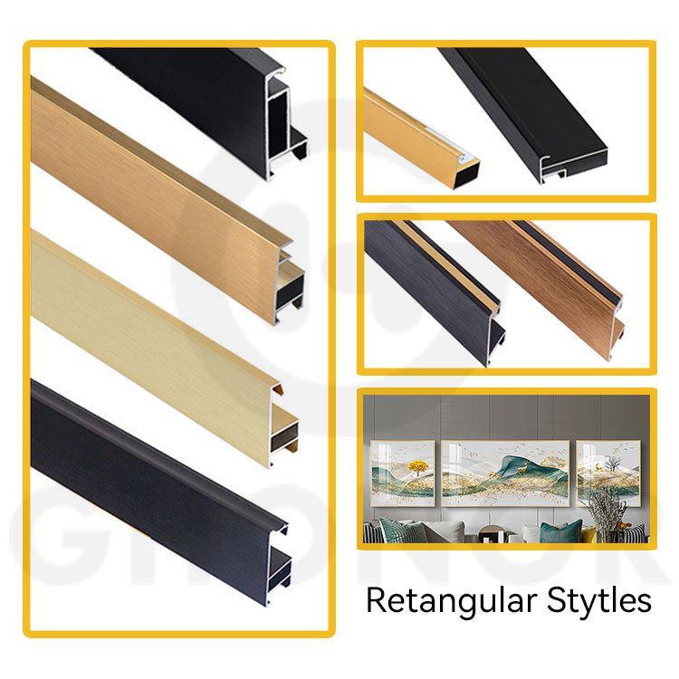 Custom Design Decorative Aluminium Gold A Large Al Metal Picture Frame Modern Home Wall Decoration Frames with Logo