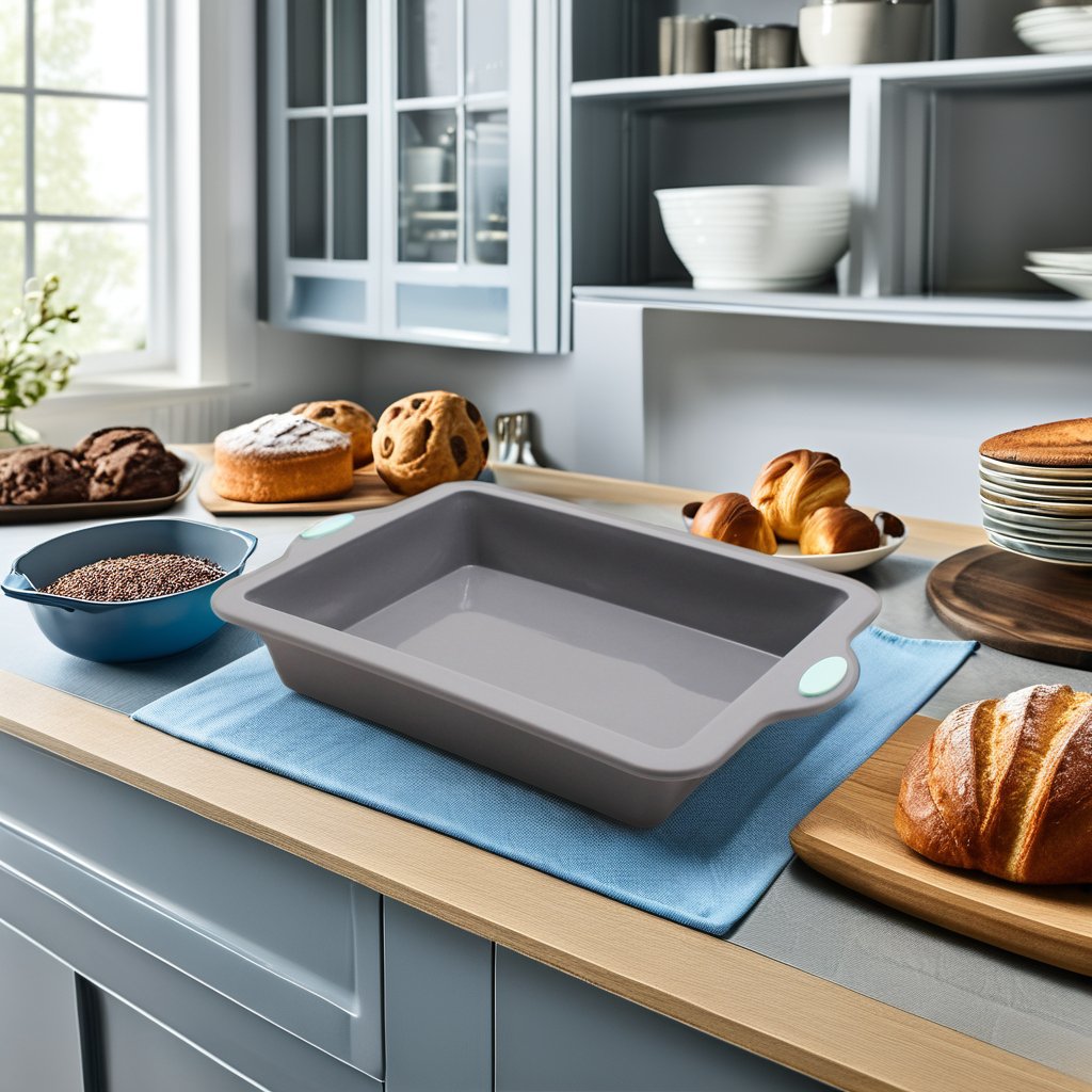 Bicolor Hard-Framed Small Baking Pan Square Kitchen Cooking Tool for Cake Cookie Pastry Bread Baking