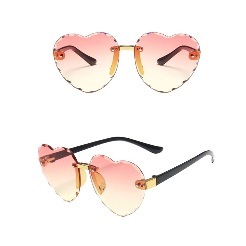 Cute Kids Eyeglasses Cartoon Baby love shape kids pink Lens colored glasses for boys and girls heart frame sunglasses