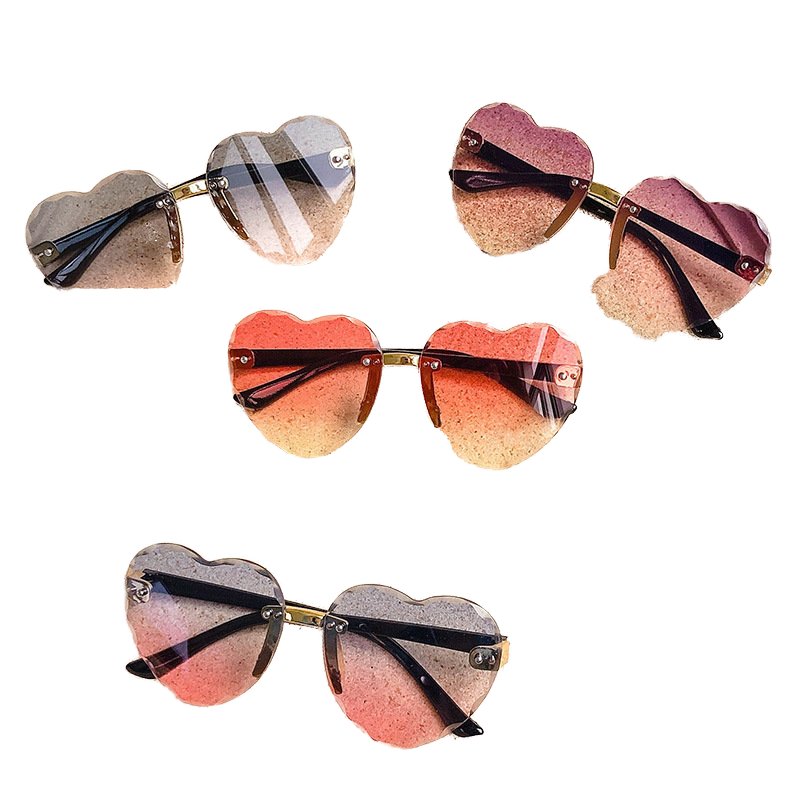 Cute Kids Eyeglasses Cartoon Baby love shape kids pink Lens colored glasses for boys and girls heart frame sunglasses