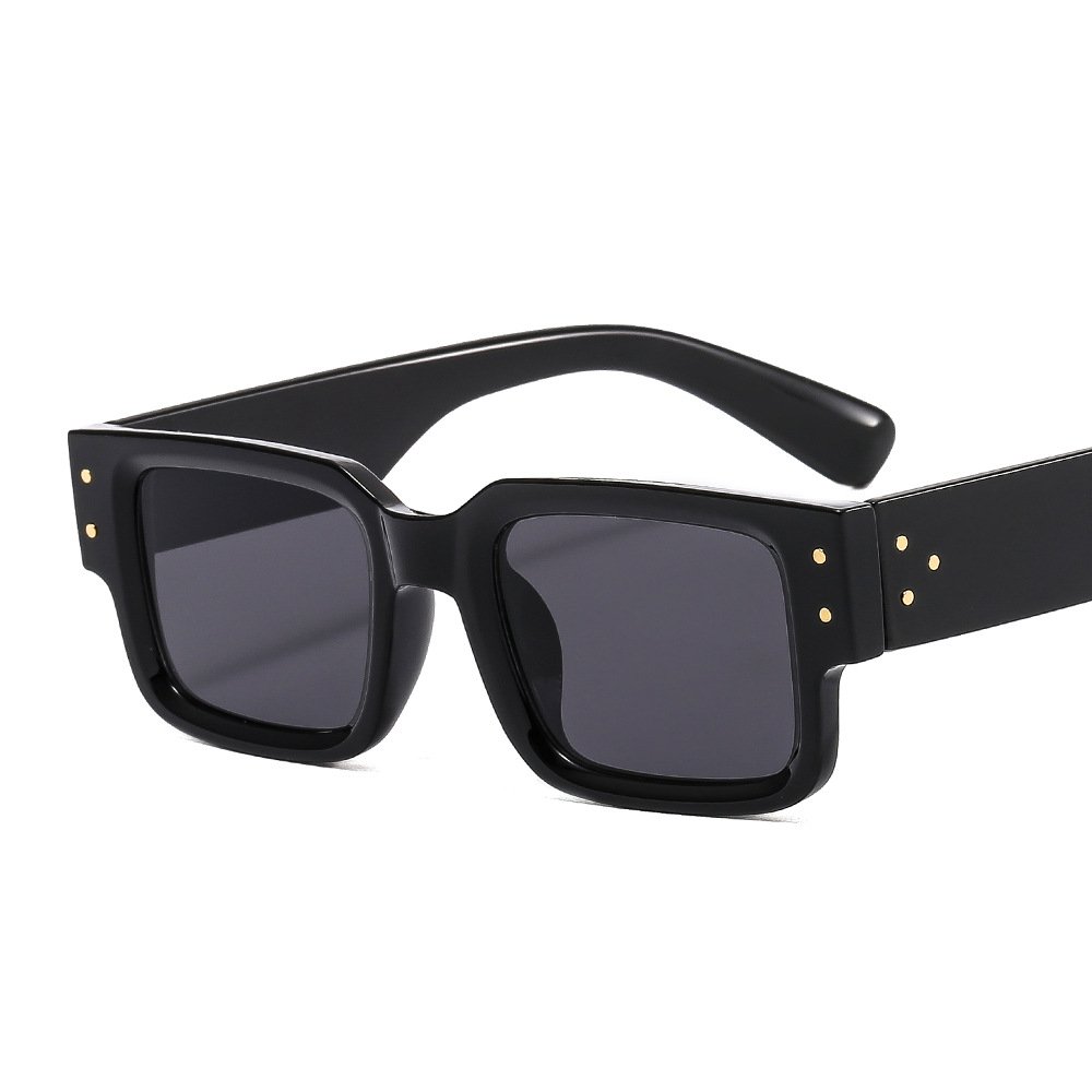 Lmamba 132 Luxury Brand Designer Sun Glasses High Quality Square Rectangle Black Sunglasses For Men Women Rivet 2024