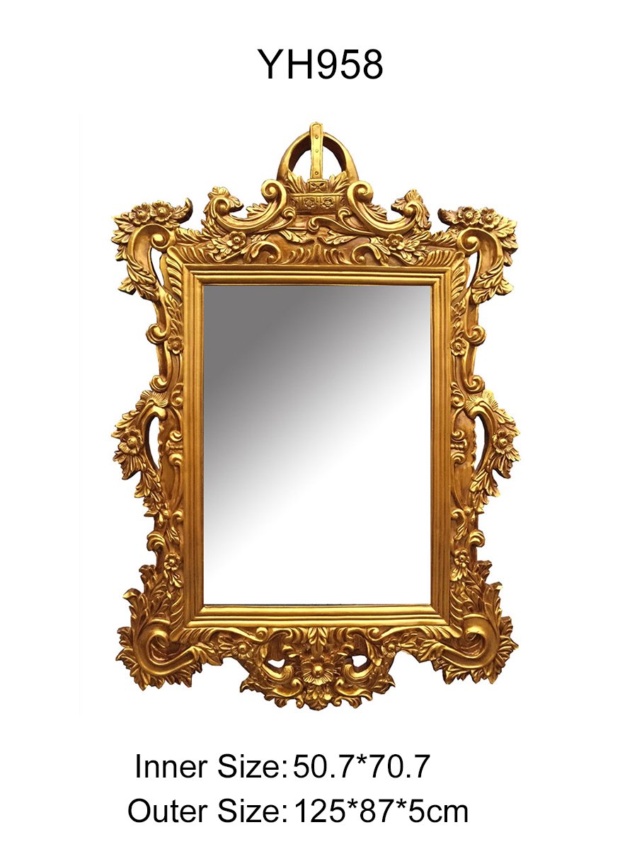 Baroque Style Picture Ornaments Antique Moulding PU Mirror Frame Decors