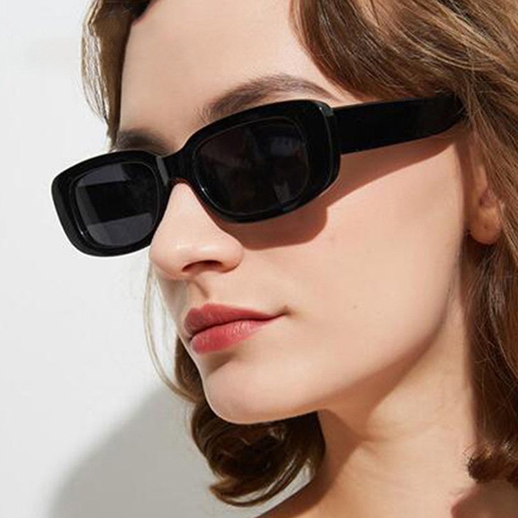 DLL161 Trend Vintage Small Square Sunglasses for Women Men Fashion UV400 Narrow Driving Glasses Retro Rectangle Sunglasses