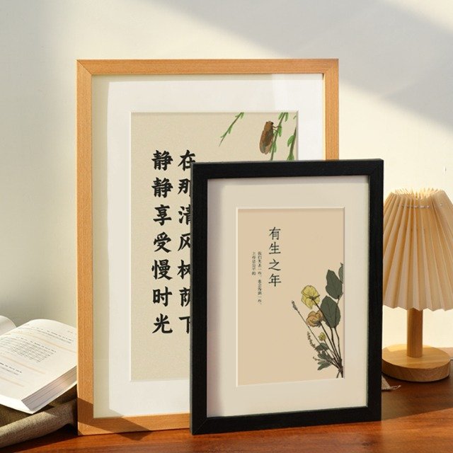 Wholesale High Quality Natural Pine Oak Wood Photo Frame for Baby's Growth Keepsake UV Printing DIY Handmade OEM Custom Mat