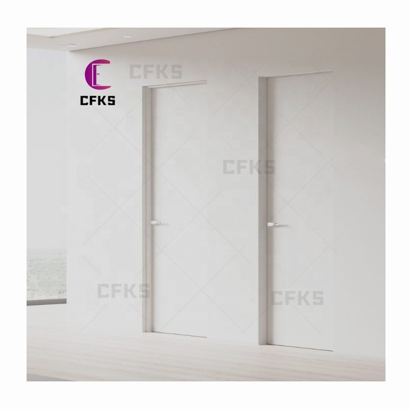 white room timber wood veneer door bedroom interior wooden aluminum hidden invisible frameless door