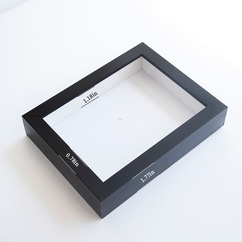 The new deep 3D shadow box with a depth of 6 cm, white black and white 4-color plastic photo frame