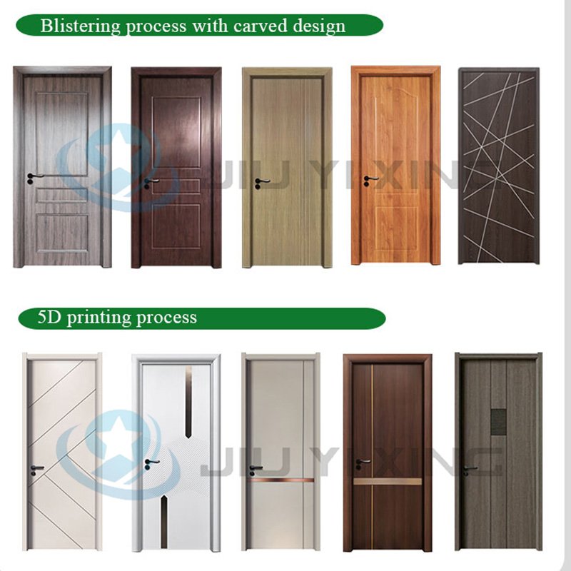 Jiuyixing Full WPC Door Simple Design Slab Door High Quality Factory Price Interior Door For Government Projects