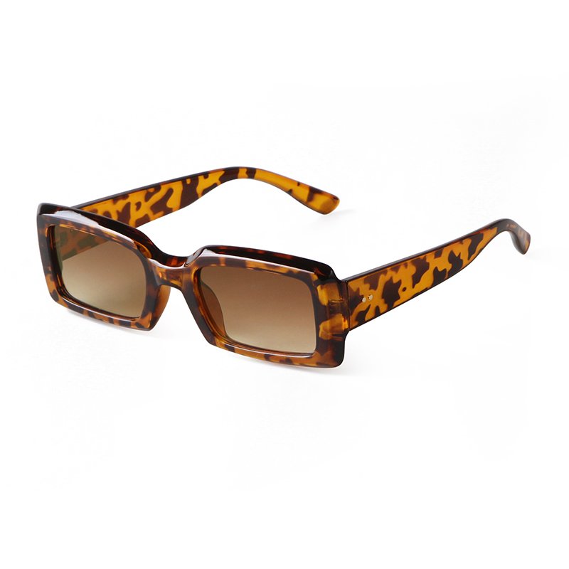 Candy color thick frame Rectangle fashion Sun glasses unisex Retro square frame casual Sunglasses women men