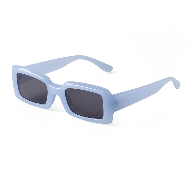 Candy color thick frame Rectangle fashion Sun glasses unisex Retro square frame casual Sunglasses women men