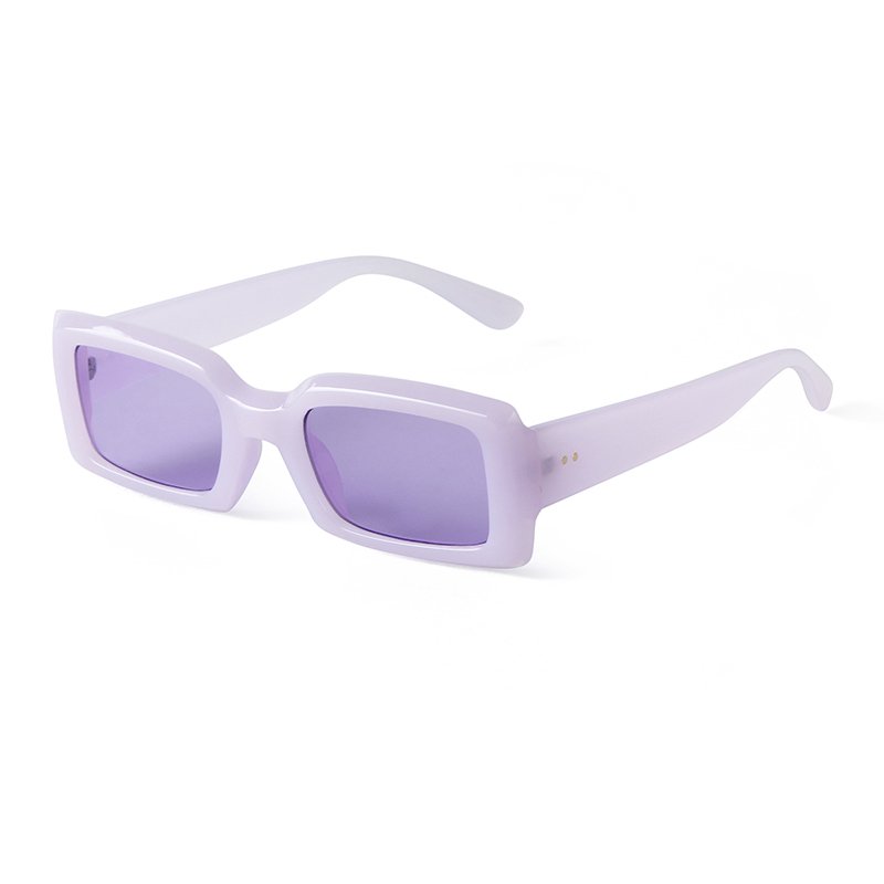 Candy color thick frame Rectangle fashion Sun glasses unisex Retro square frame casual Sunglasses women men