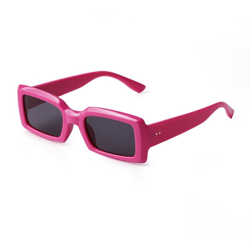 Candy color thick frame Rectangle fashion Sun glasses unisex Retro square frame casual Sunglasses women men