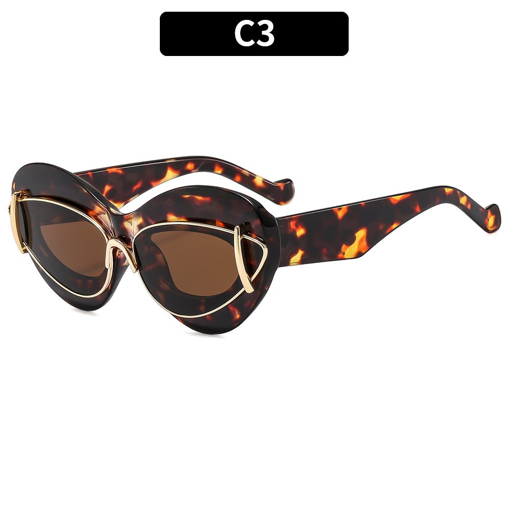 Fashion female butterfly plastic designer sun glasses famous brand trending custom logo shades sunglasses 2024