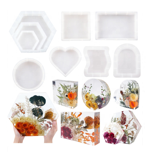 DLR737 Bookends Resin Mold 9pcs Large Geode Book Organize Silicone Mold for Books Office Home Decoration Wedding Valentine Gift