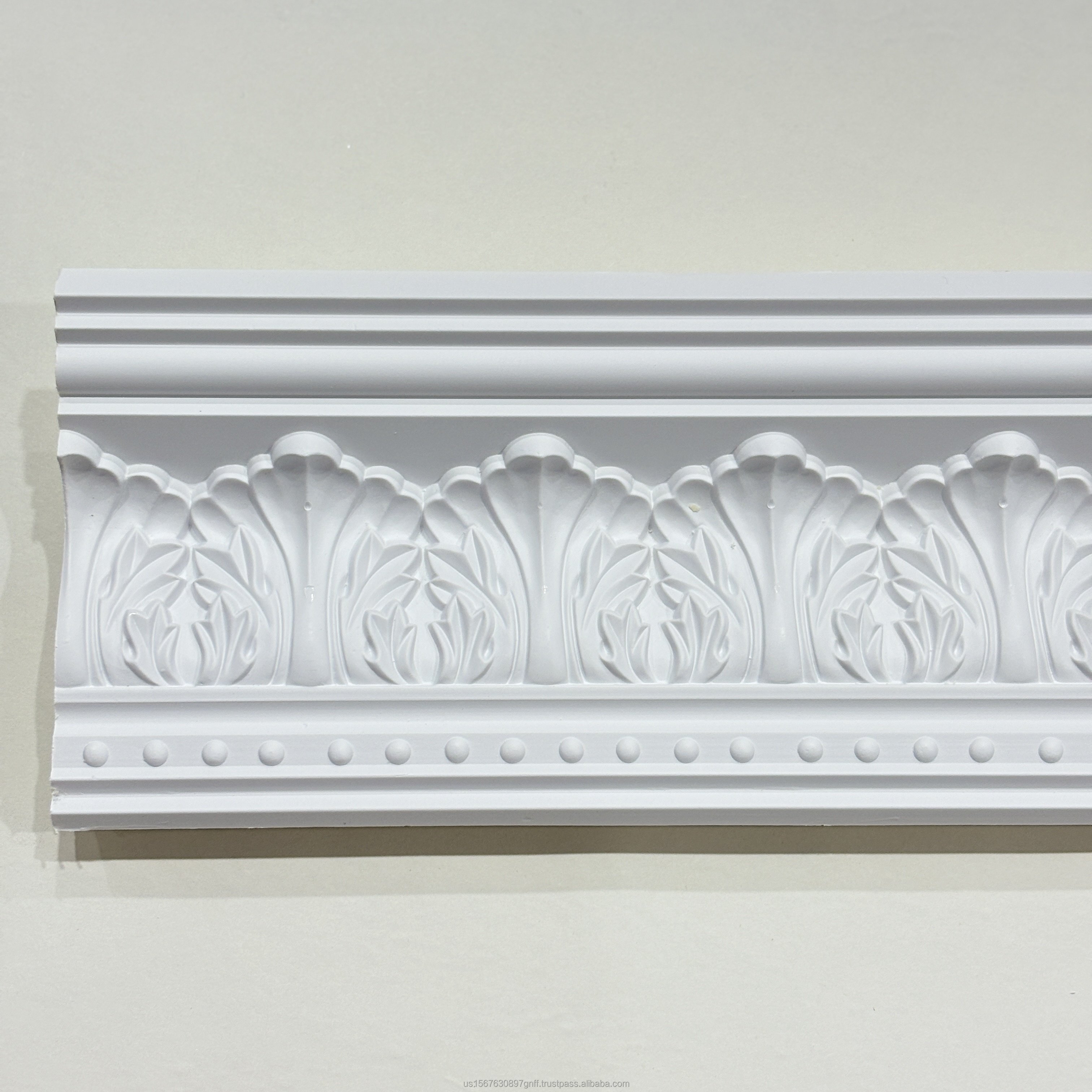 Polyurethane White dado rail wood surface moldings PU moulding 2.4m Ceiling Molding