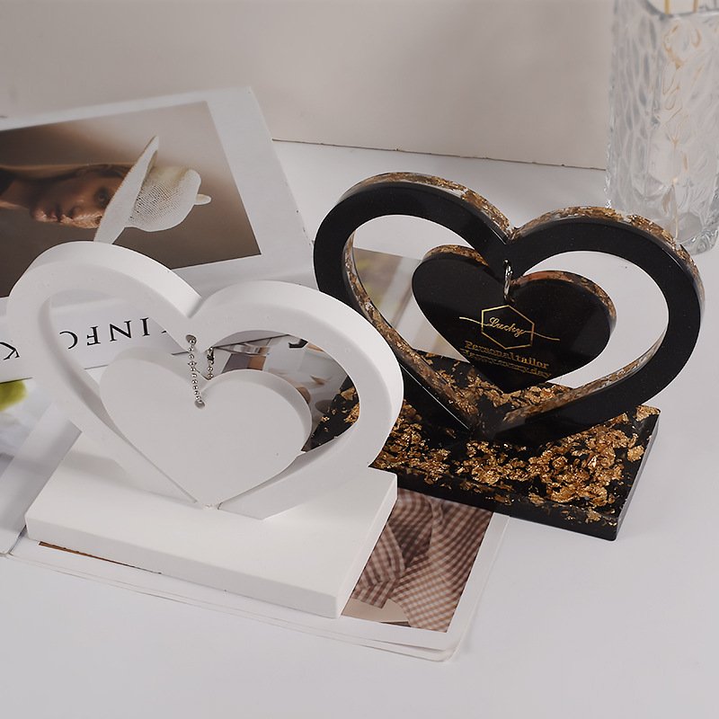 INTODIY Heart Shape Mirror Silicone Mold Jewelry Ornaments Love Photo Frame DIY Crystal Epoxy Resin Mold Making Accessories