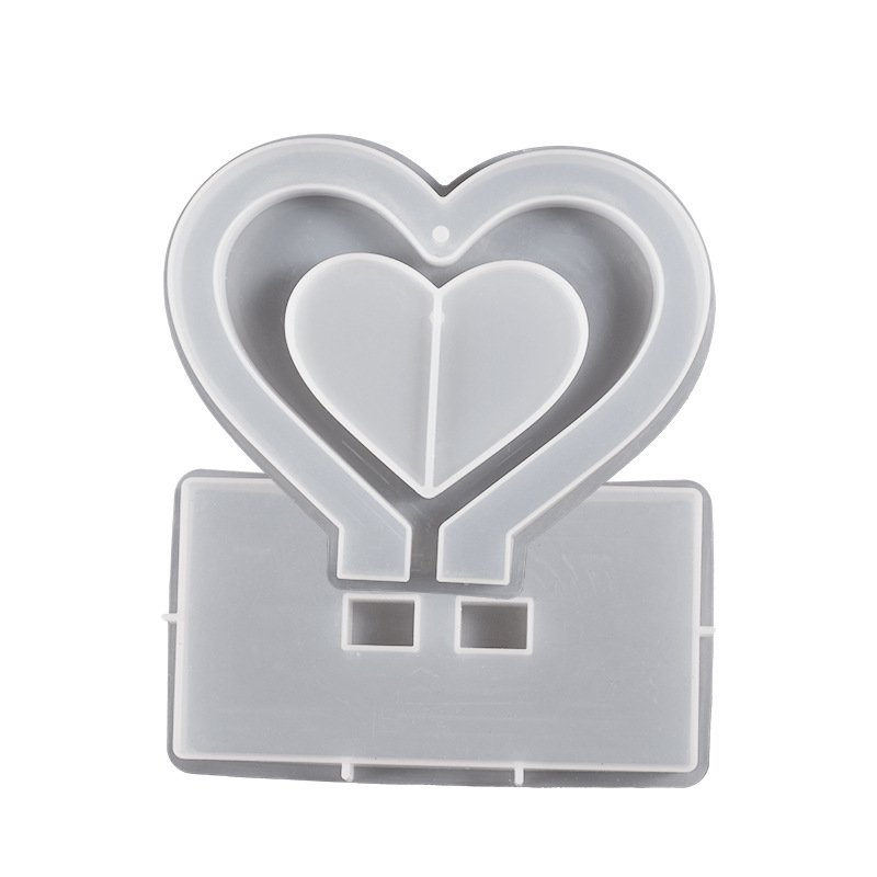 INTODIY Heart Shape Mirror Silicone Mold Jewelry Ornaments Love Photo Frame DIY Crystal Epoxy Resin Mold Making Accessories