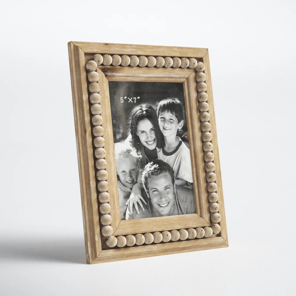 Home Decor Mango Wood Craft Table Piece Beaded Photo Frame for Office and Home Decoration Purposes at Best Prices