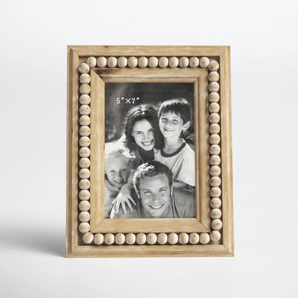 Home Decor Mango Wood Craft Table Piece Beaded Photo Frame for Office and Home Decoration Purposes at Best Prices