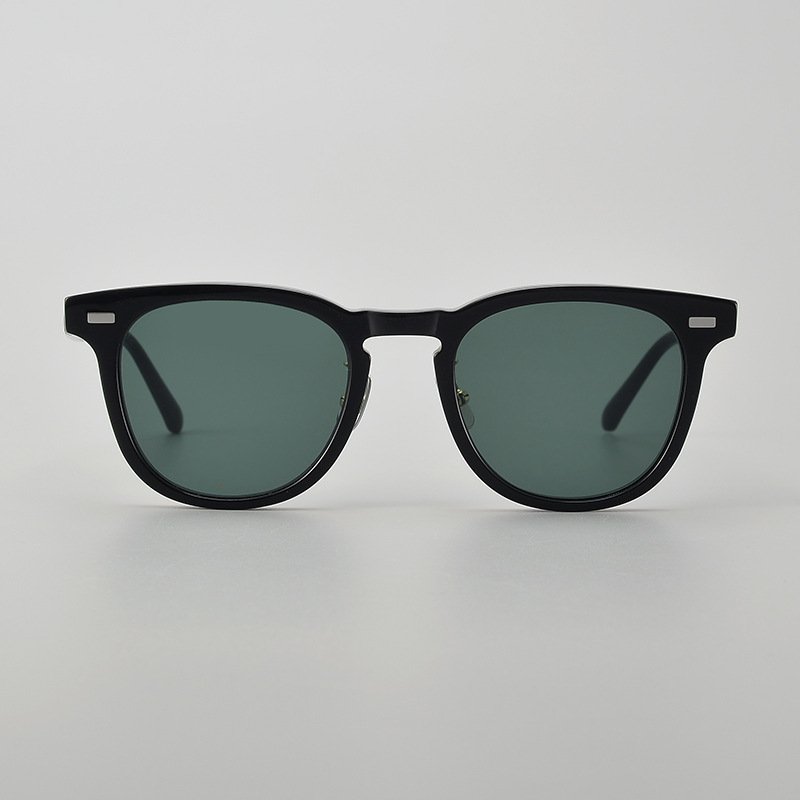 Custom Logo Printing Uv400 Lens Brand Sunglass Designer Retro Dark Glasses Black Frame Acetic Acid Fiber Sunglass