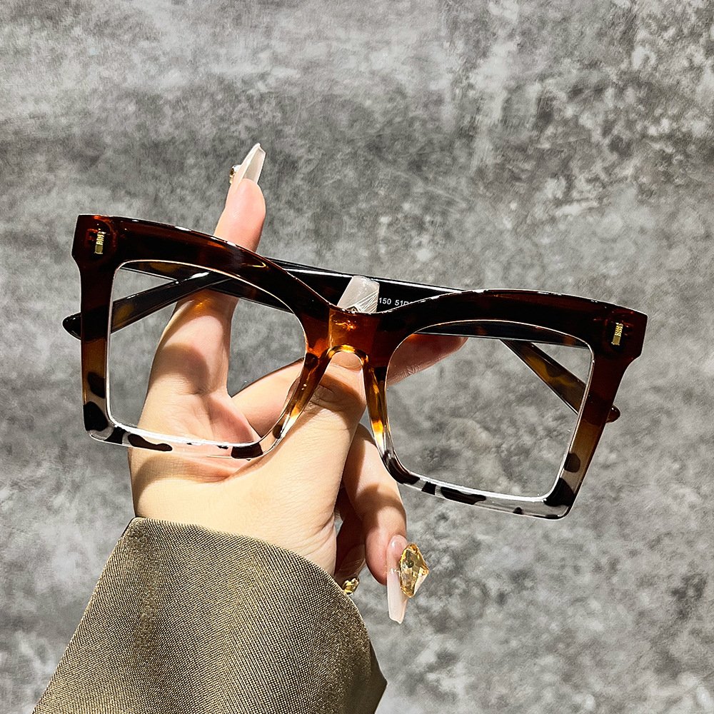 Oversized Square Optical Frames Transparent Anti Blue Light Eyewear Unisex Fashion Vintage Eyeglasses Frame